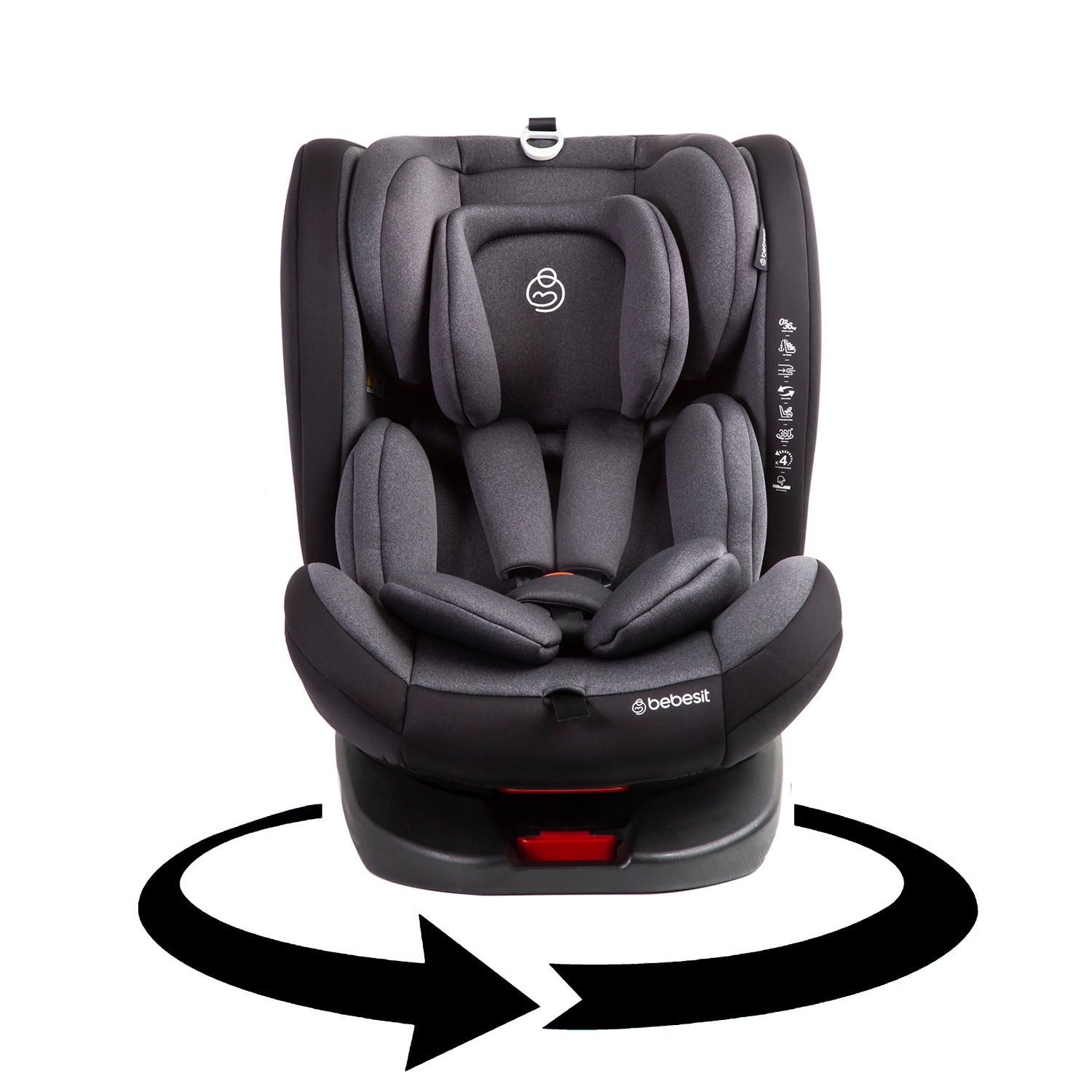Silla De Auto Convertible 360° Isofix Saturn Gris