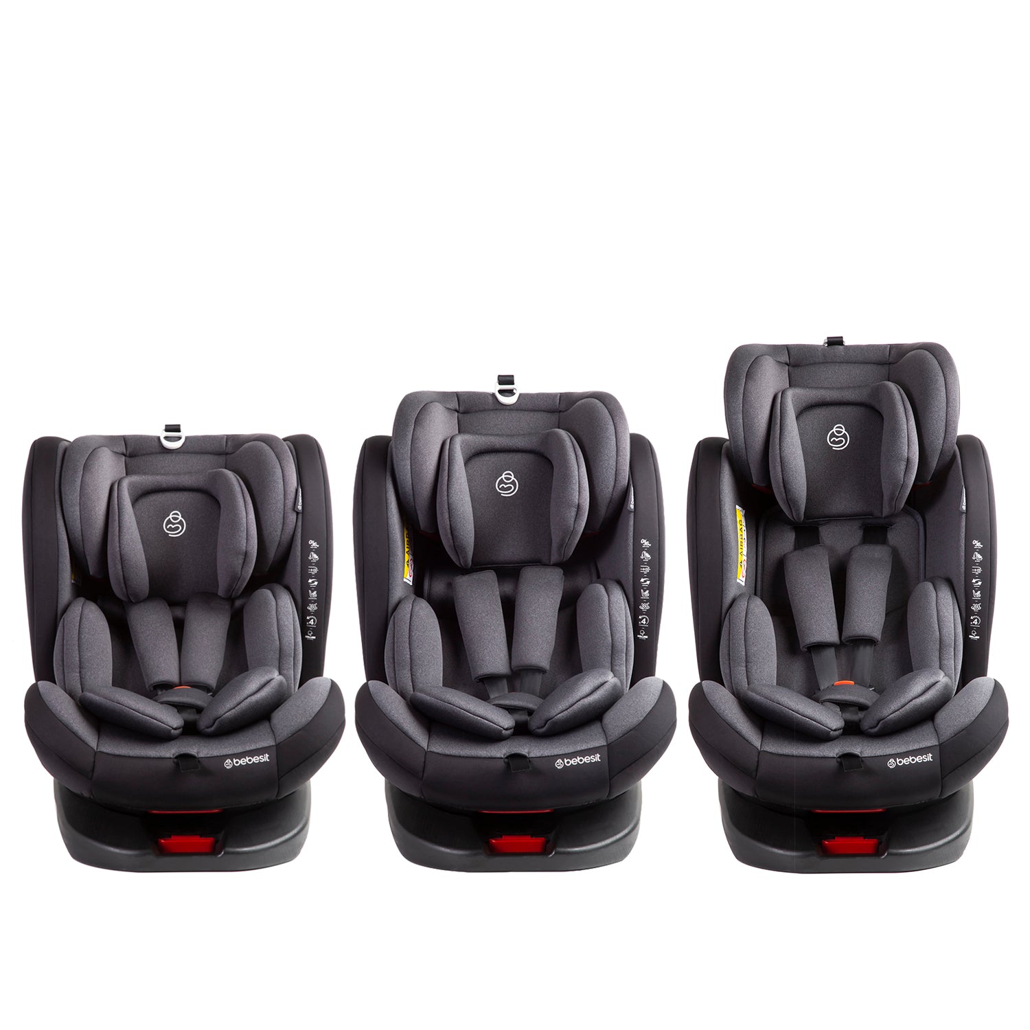 Silla De Auto Convertible 360° Isofix Saturn Gris