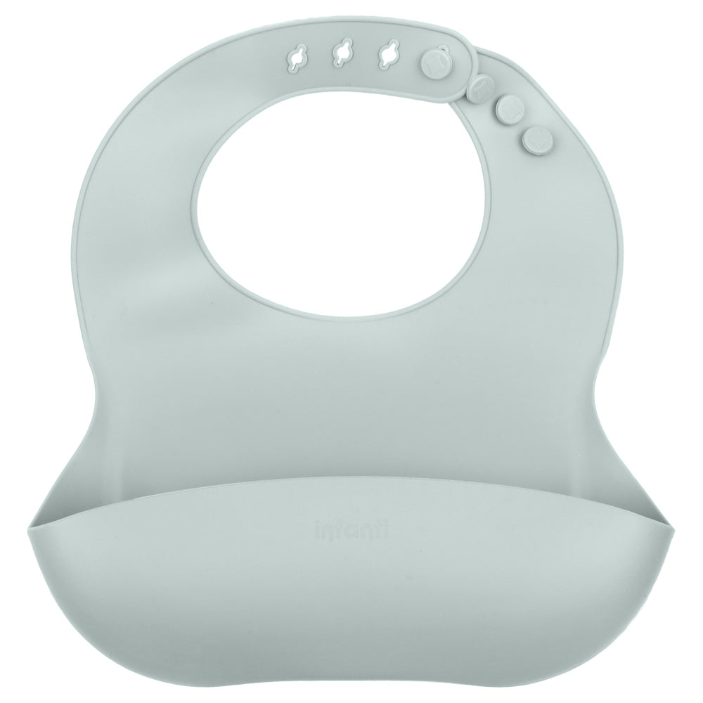 Babero de silicona azul