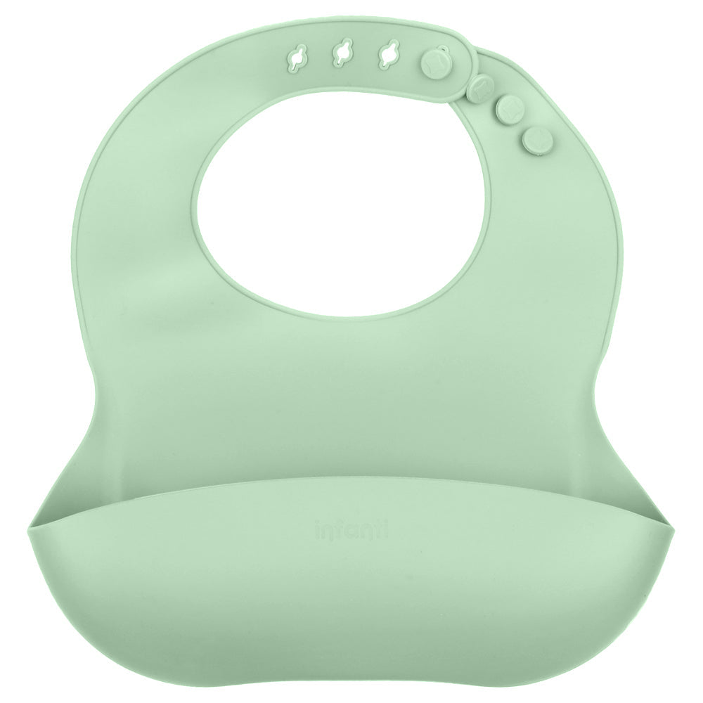 Babero de silicona verde