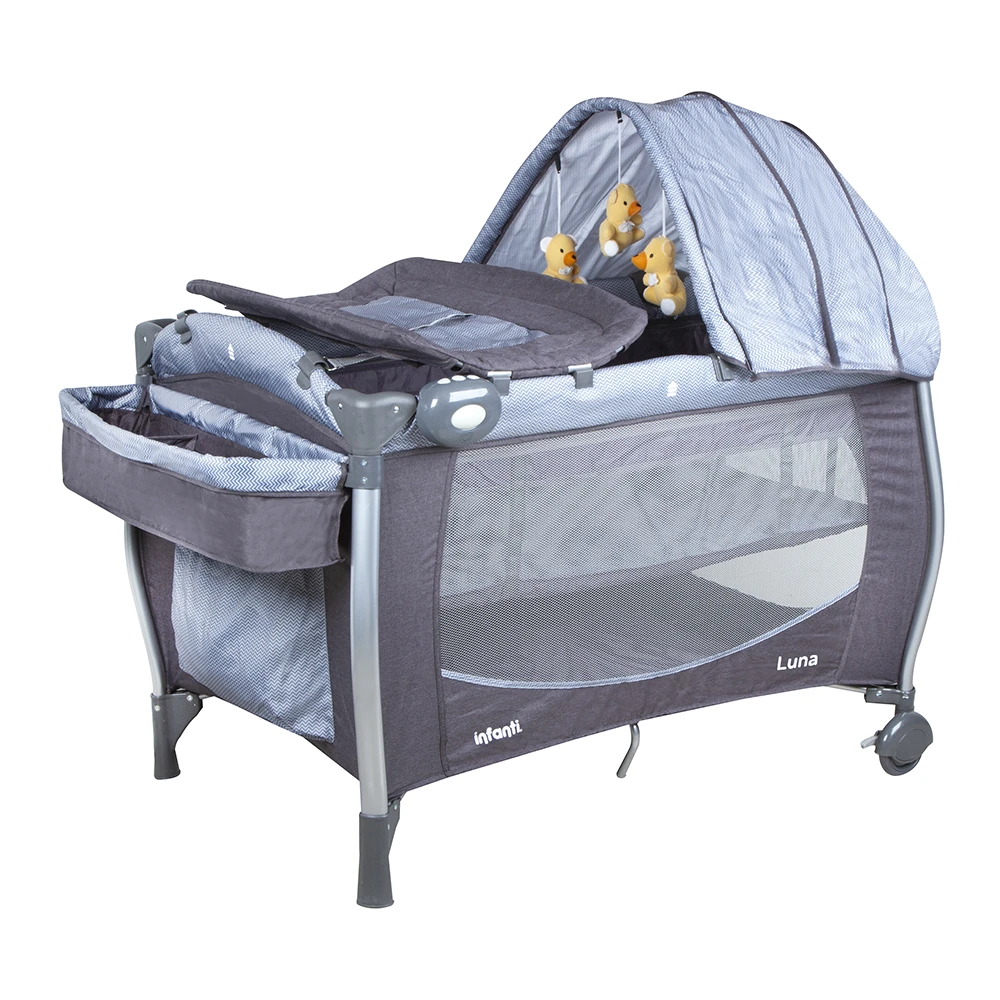 Cuna Playard Luna Grey Dots