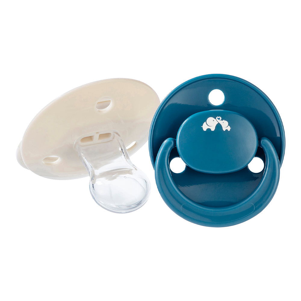2 Chupetes reversibles silicona 6+ Azul/Arena