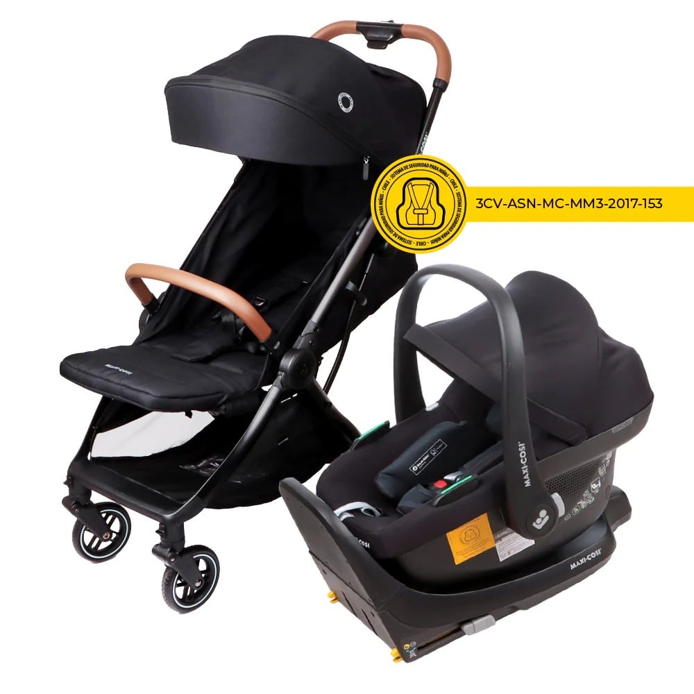 Coche Travel System Eva 3 + Cabriofix I-size Negro Maxi Cosi