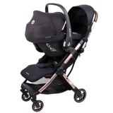 Coche Travel System Eva 3 + Cabriofix I-size Negro Champagne Maxi Cosi