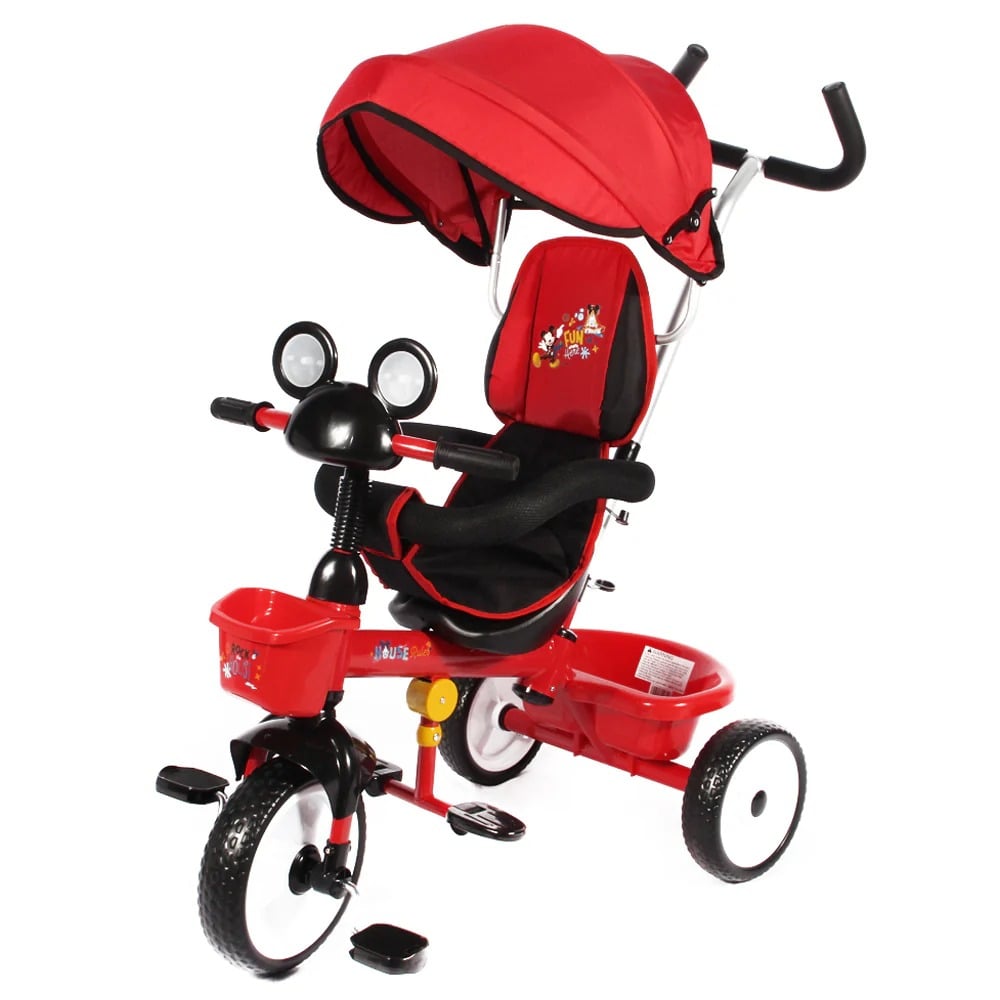 Triciclo Musical Con Guía Y Techo Mickey Disney