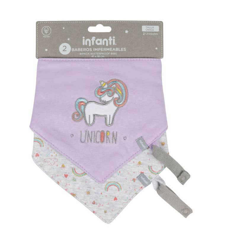 Bipack Baberos Impermeable Unicornio