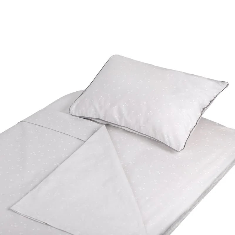 Juego De Sábanas Moisés/colecho Lisas Más Funda Estampada Estrellas Gris