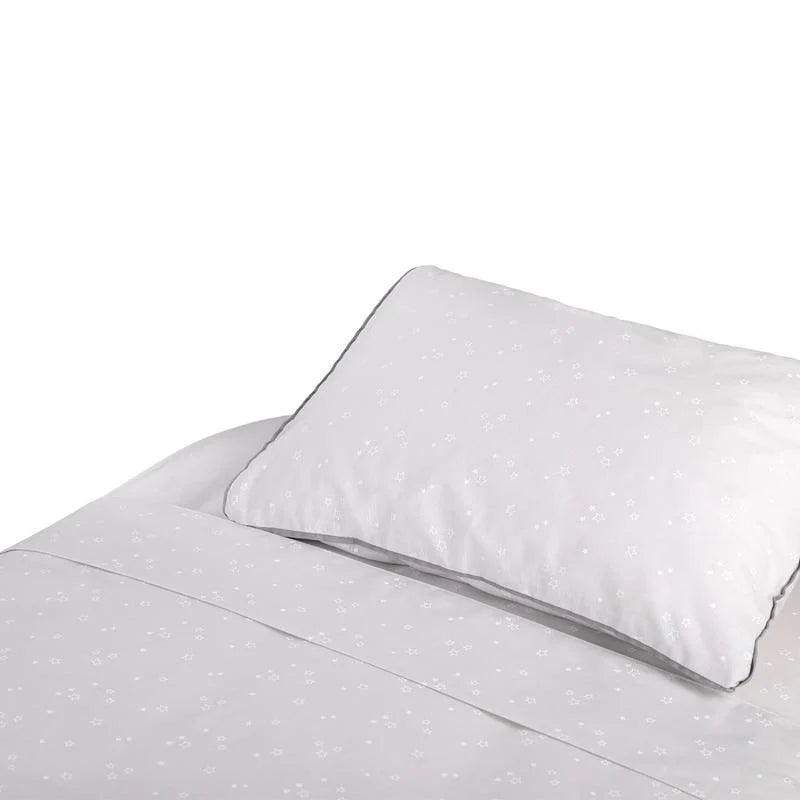 Juego De Sábanas Moisés/colecho Lisas Más Funda Estampada Estrellas Gris