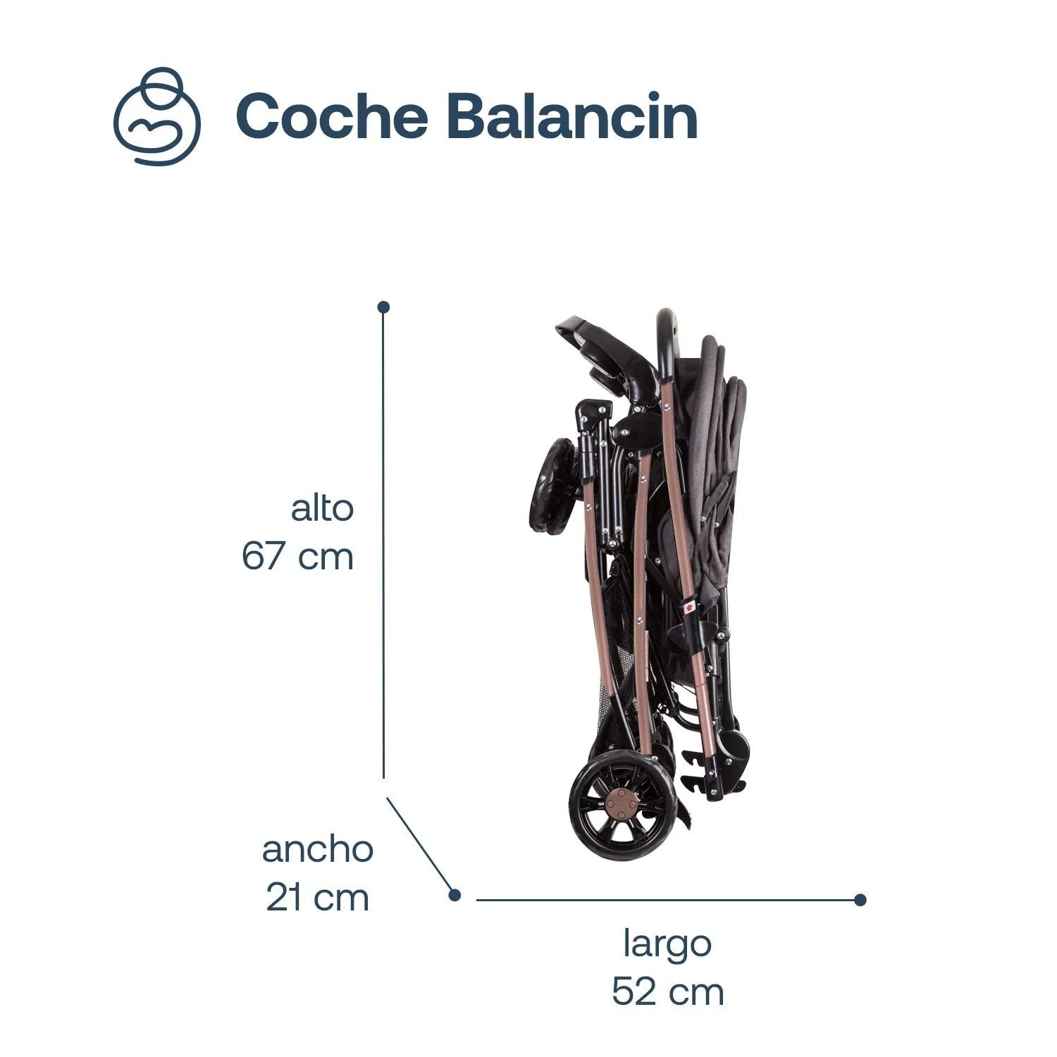 Coche Cuna Balancin Sx Negro Dorado Bebesit