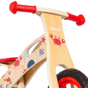 Balance Bike Bicicleta De Equilibrio Madera Océano Rojo