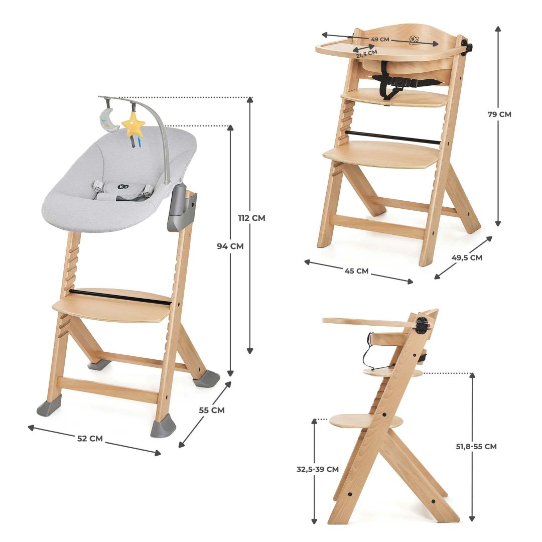 Silla de comer evolutiva 4 en 1 Enock Wood + Calmee
