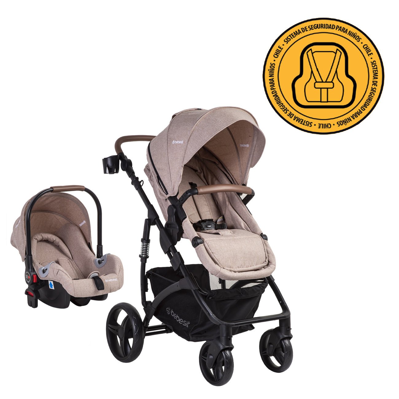 Coche Cuna Travel System Quest Lx Beige