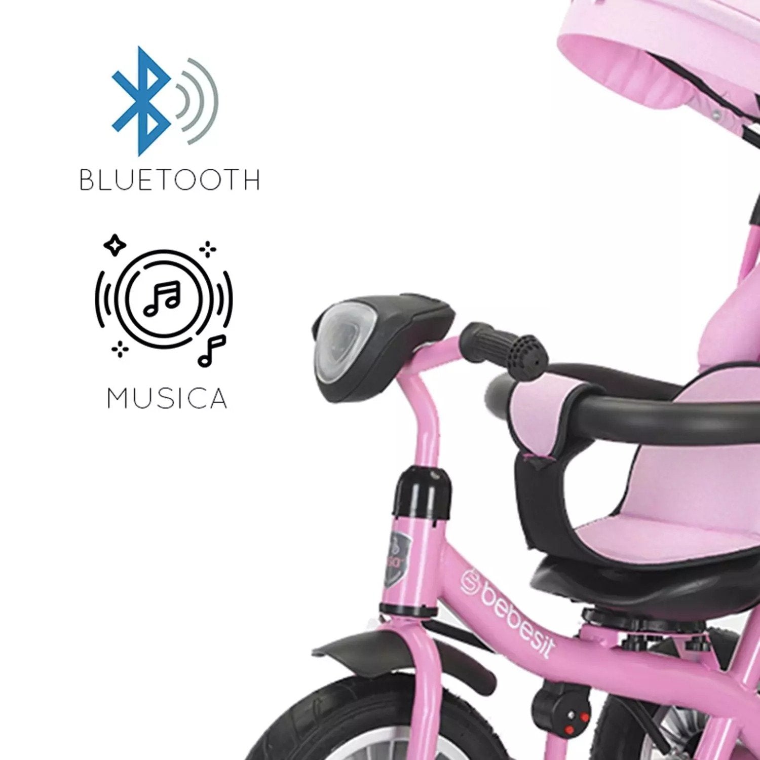 Triciclo Paseo Infantil 360 1326 Lx Rosa Bebesit
