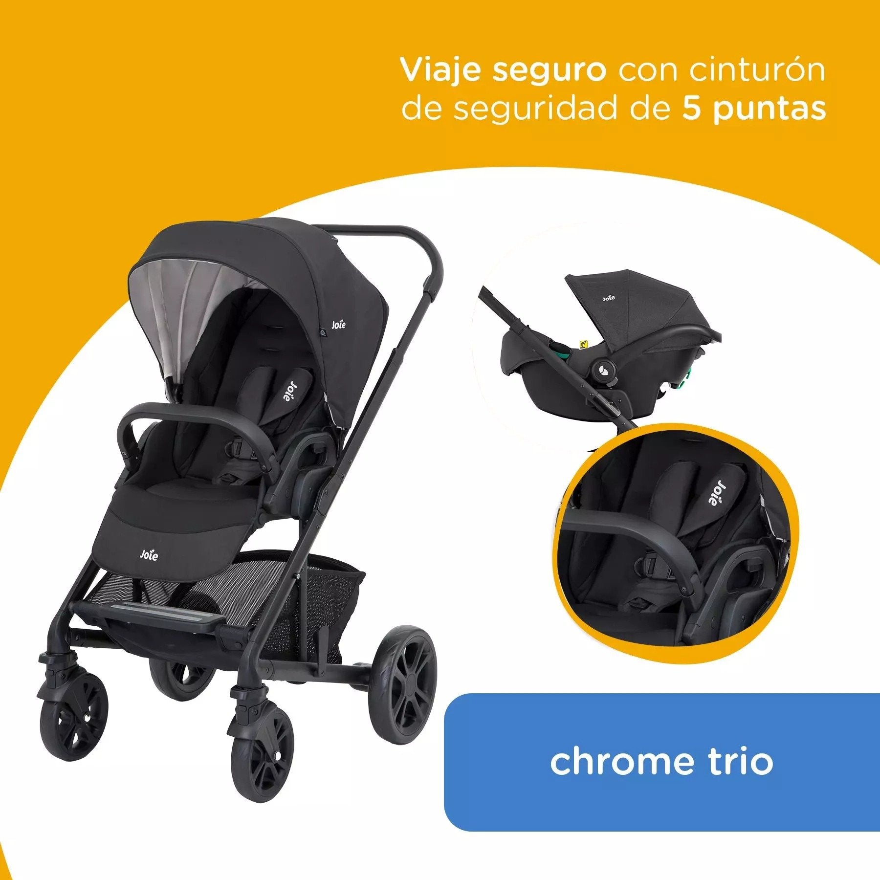 Coche Travel System Chrom Trio Ember Joie