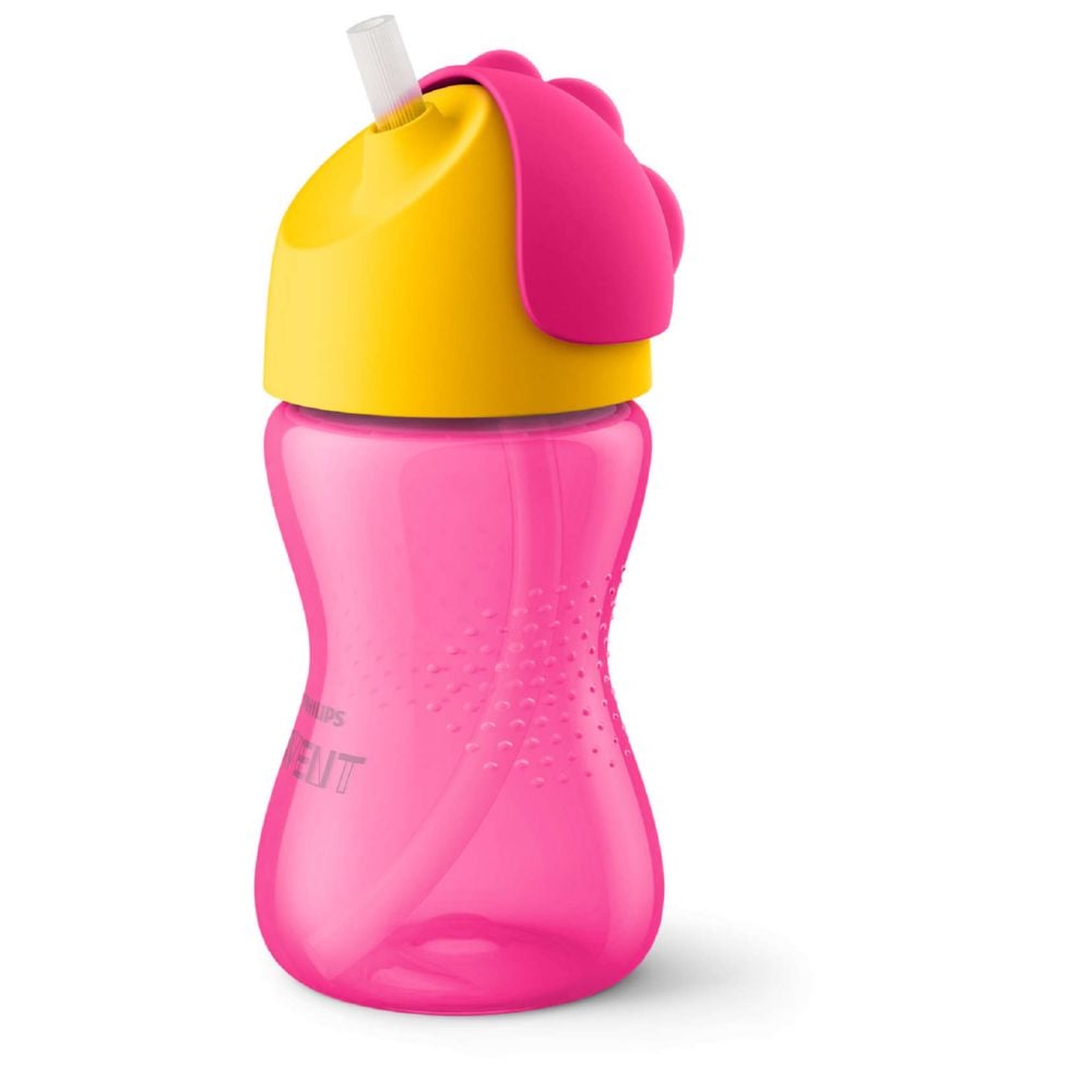 Vaso Con Bombilla 300 Ml 12m+ Rosado