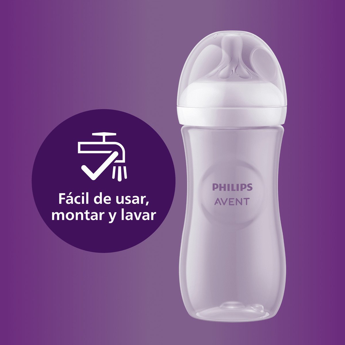 Mamadera Natural Response 330ml Traslucida