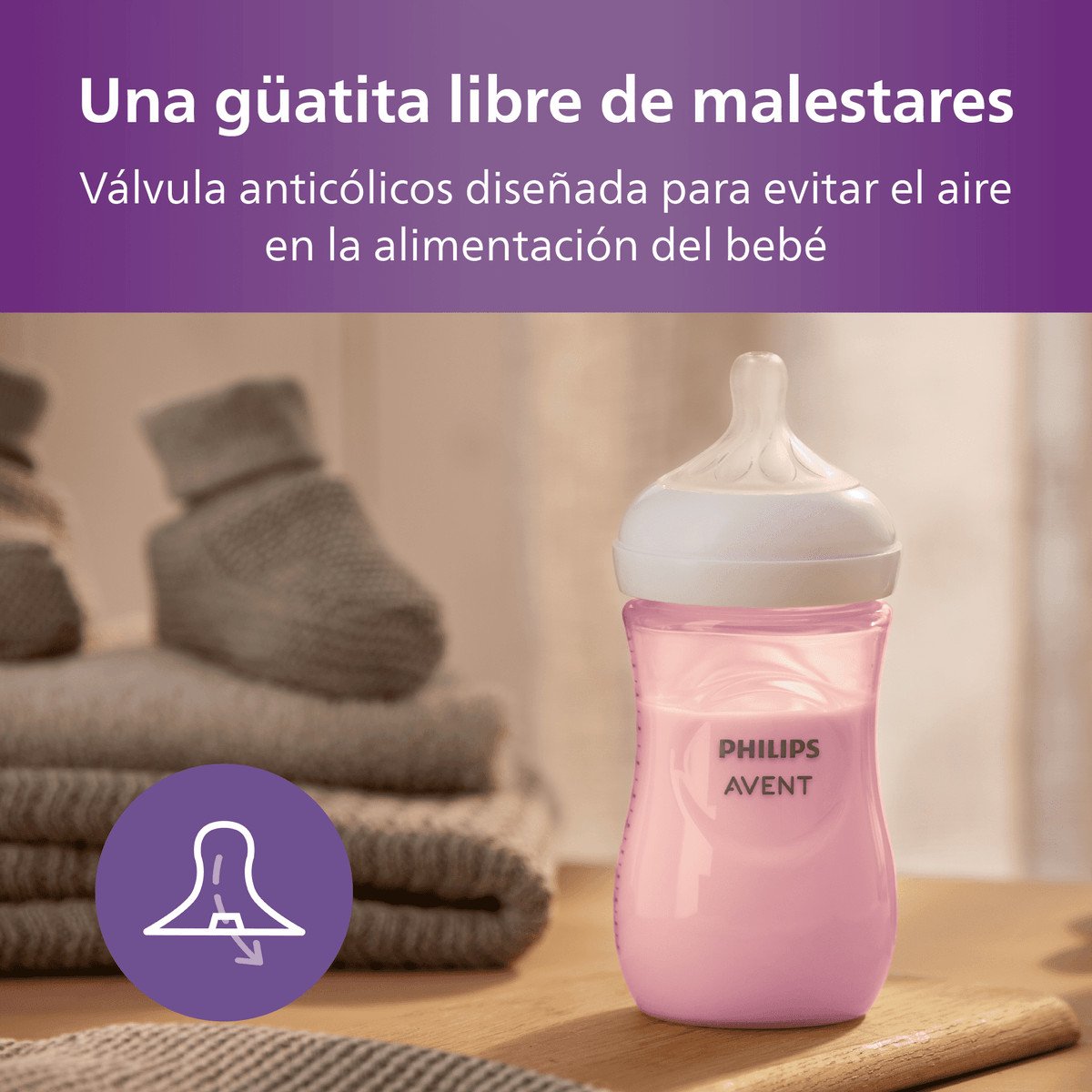 Mamadera Natural Response 260ml Rosada
