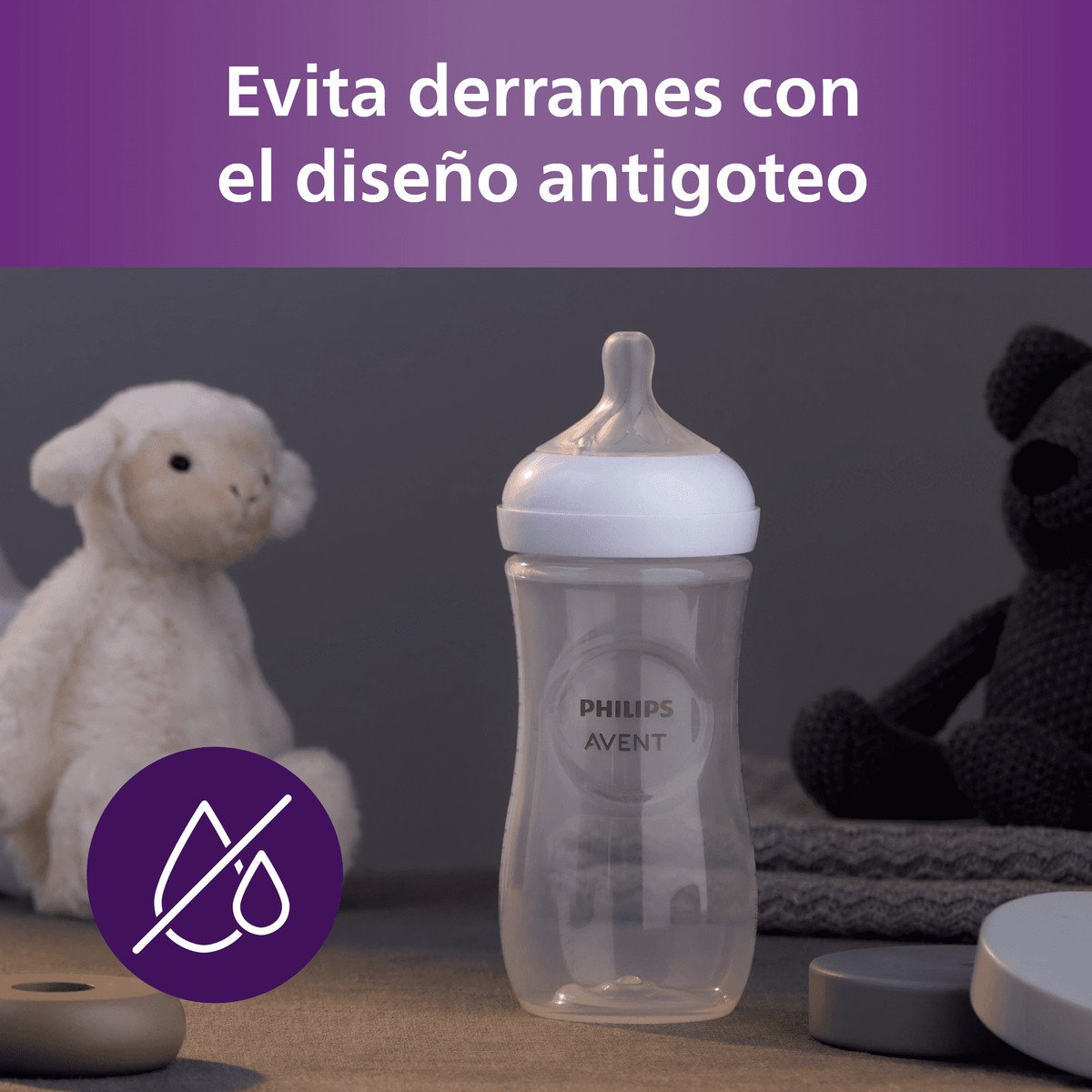 Mamadera Natural Response Pack 3 Und 260ml Traslucida