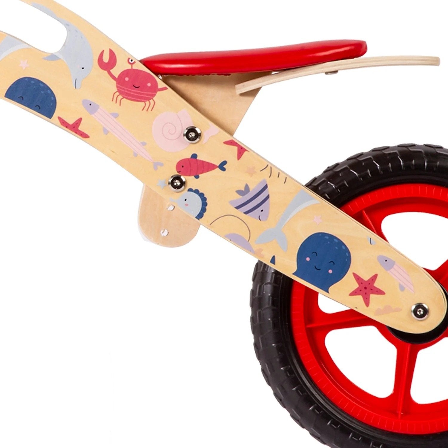 Balance Bike Bicicleta De Equilibrio Madera Océano Rojo