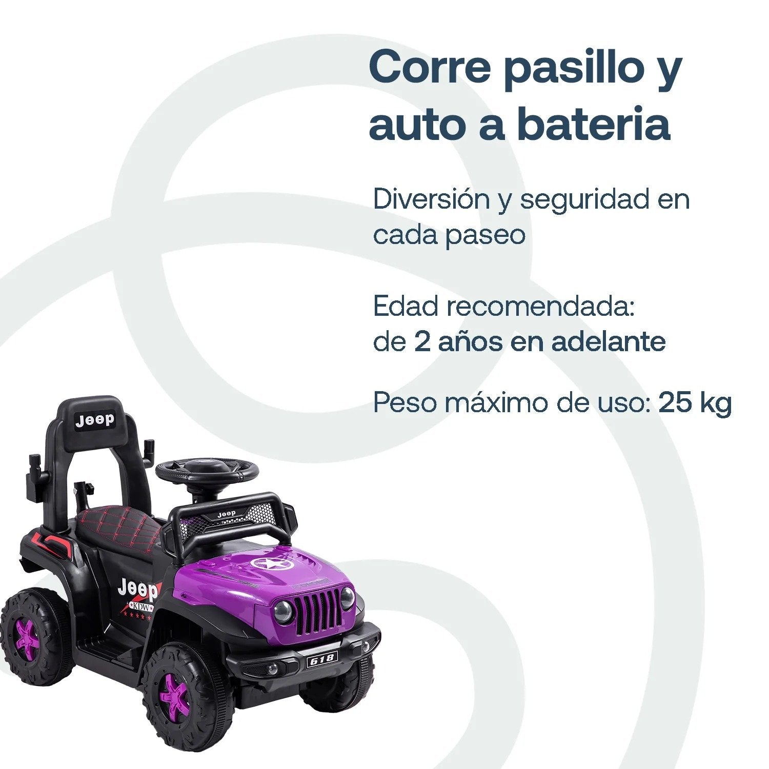 Auto Correpasillo Eléctrico Cruiser Morado Bebesit