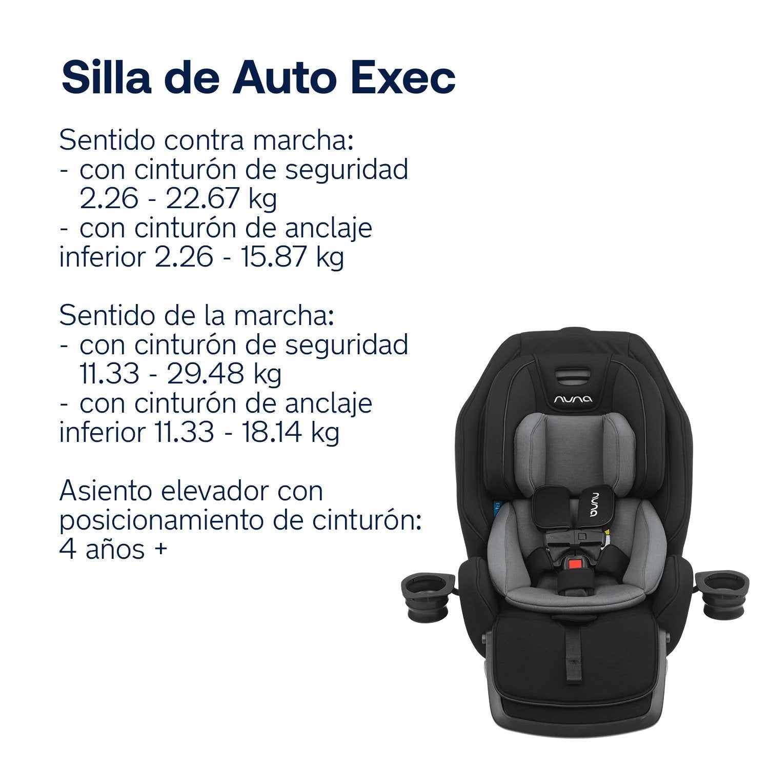 Silla De Auto Convertible Exec Caviar