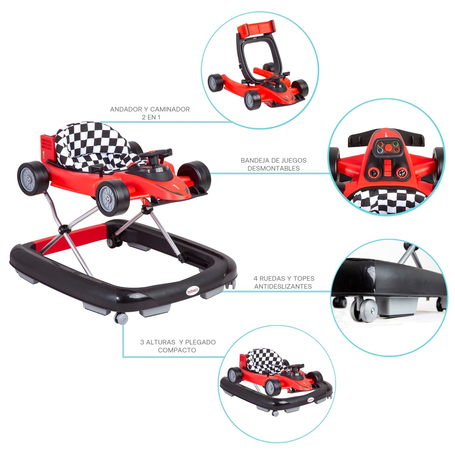 Andador Y Caminador Seat & Walk Rojo