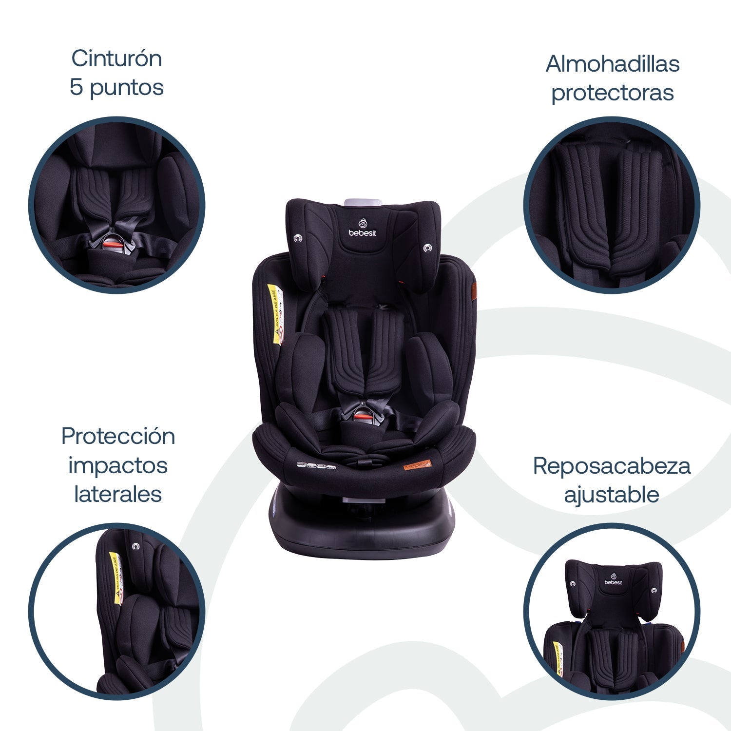 Silla De Auto Convertible Isofix Supra 360º Premium Negro