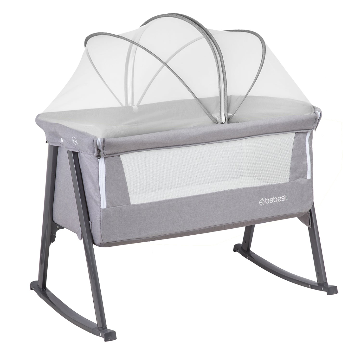 Cuna Moisés Balancín con Mosquitero Gris