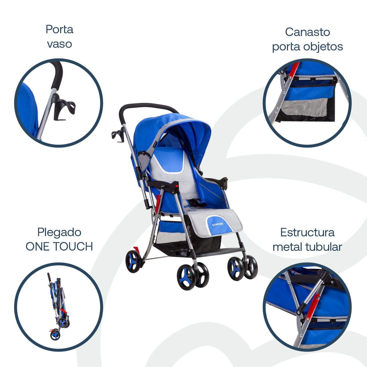 Coche Paseo Y Cuna Twister Sx Azul
