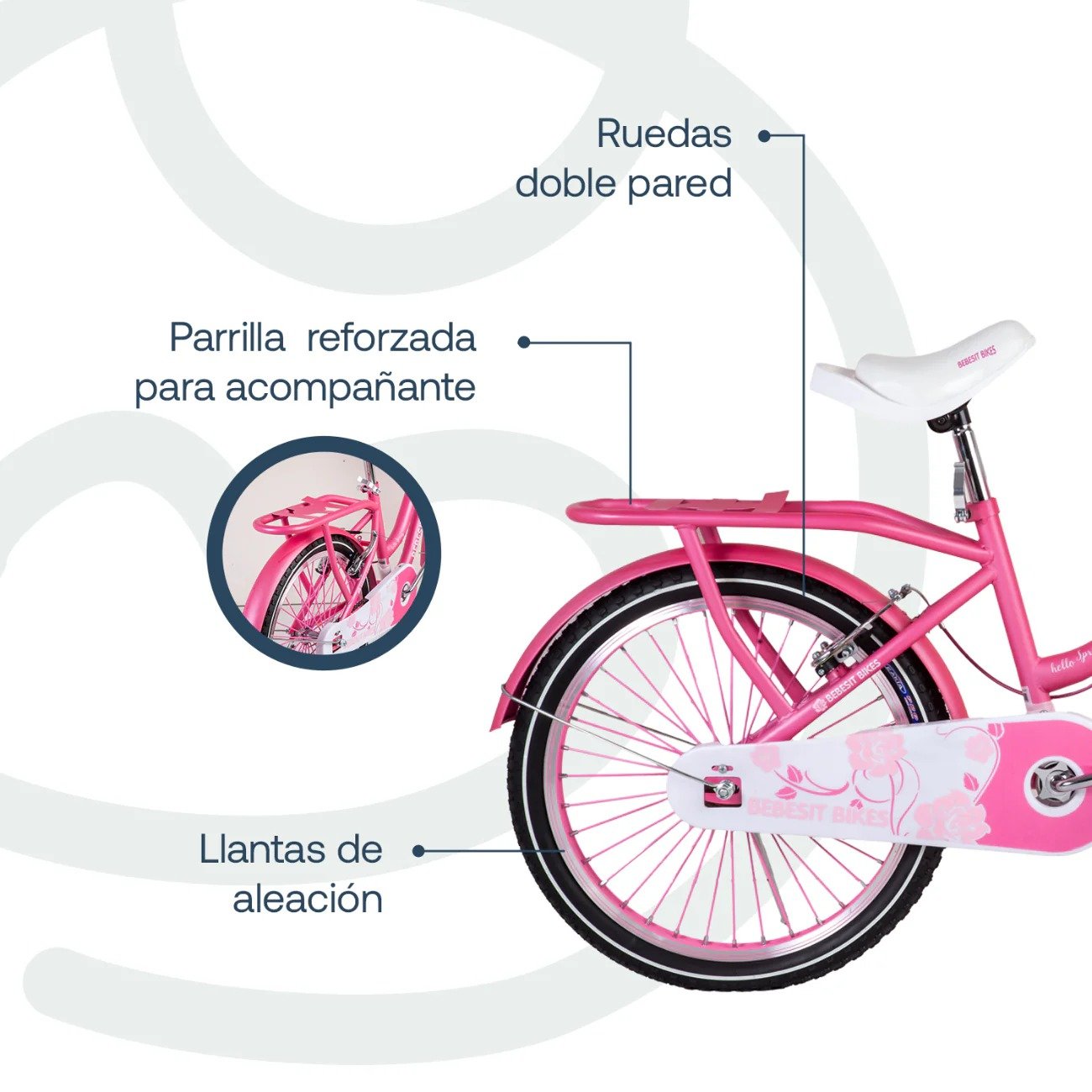 Bicicleta Queen Aro 20 Rosada