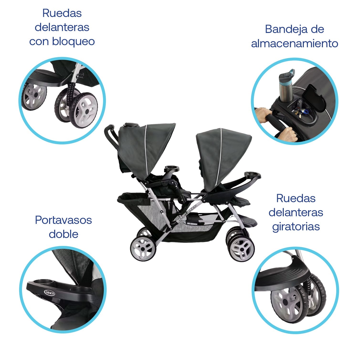 Coche Duoglider Click Connect Glacier Graco