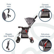 Coche Paseo Y Cuna Twister Sx Gris