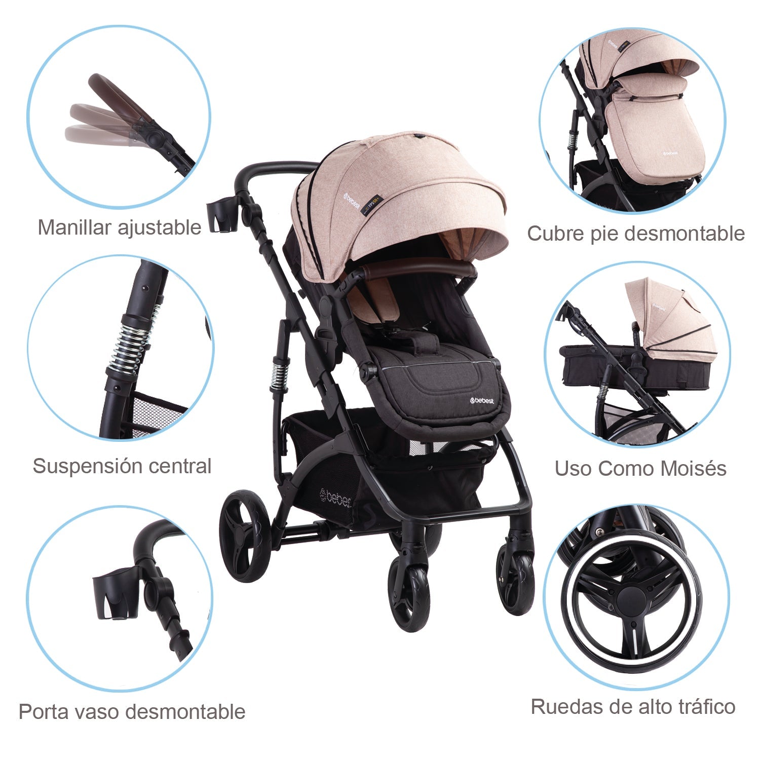 Coche Cuna Travel System Explorer Lx Beige