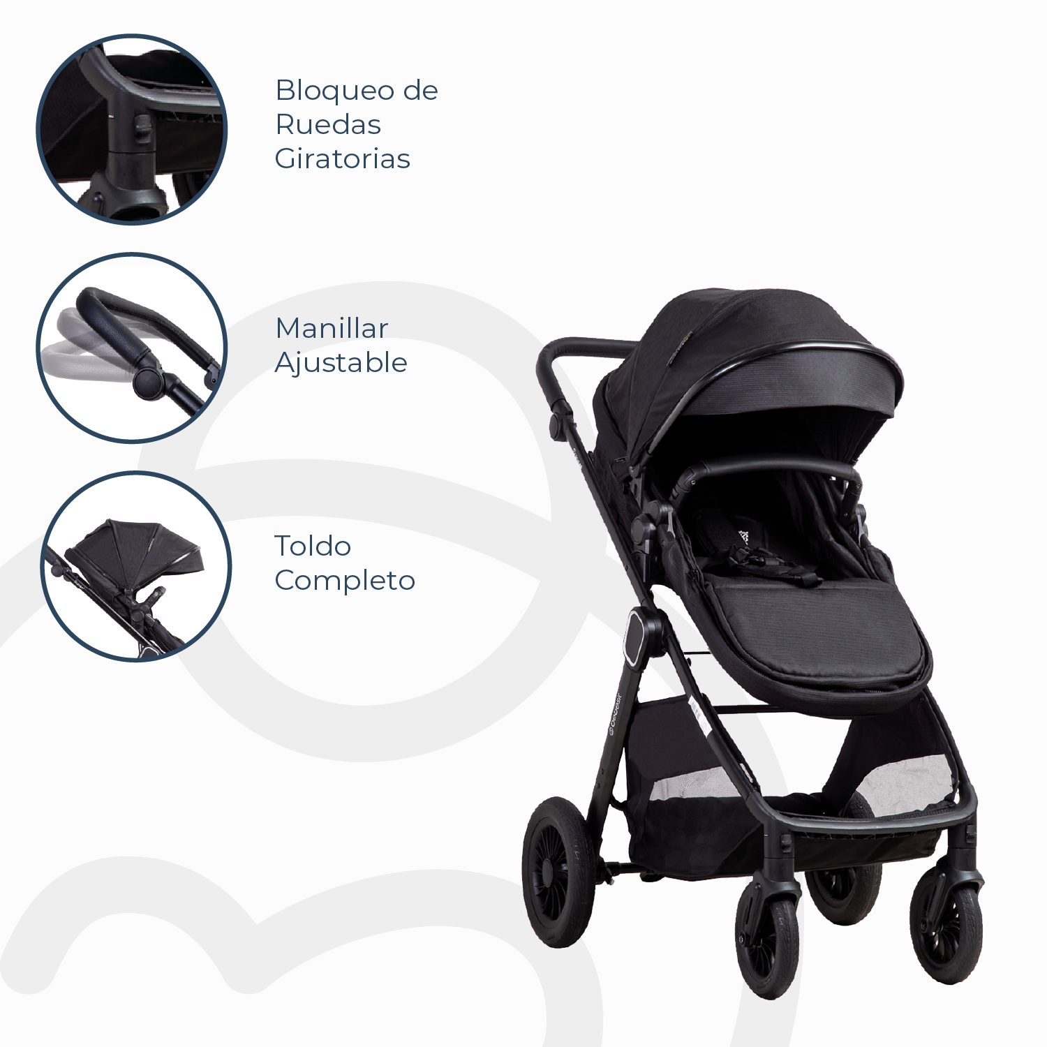 Coche Cuna Travel System Isofix Sunset Premium Negro