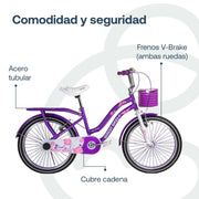 Bicicleta Queen Aro 20 Morada