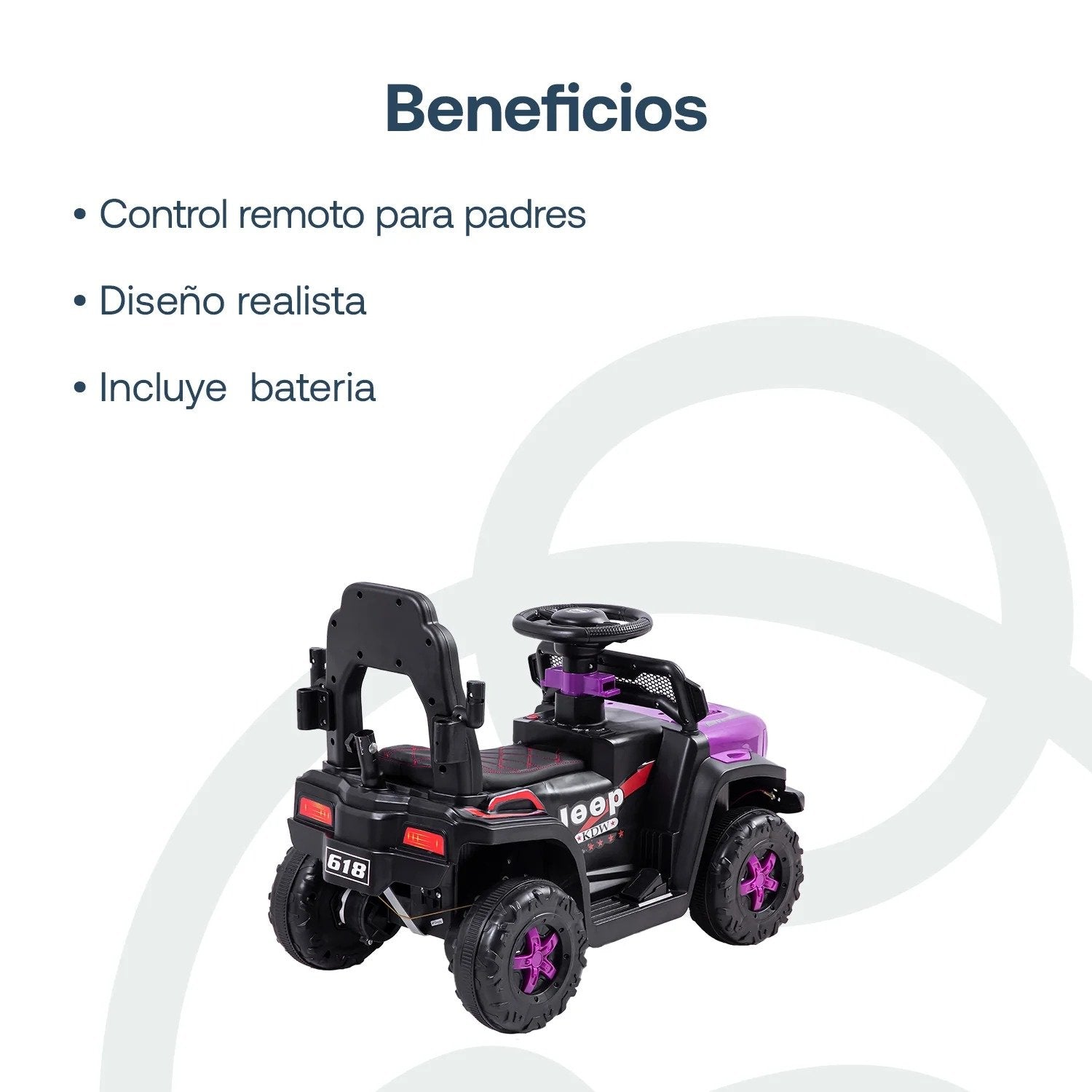 Auto Correpasillo Eléctrico Cruiser Morado Bebesit