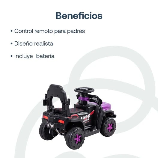Auto Correpasillo Eléctrico Cruiser Morado Bebesit