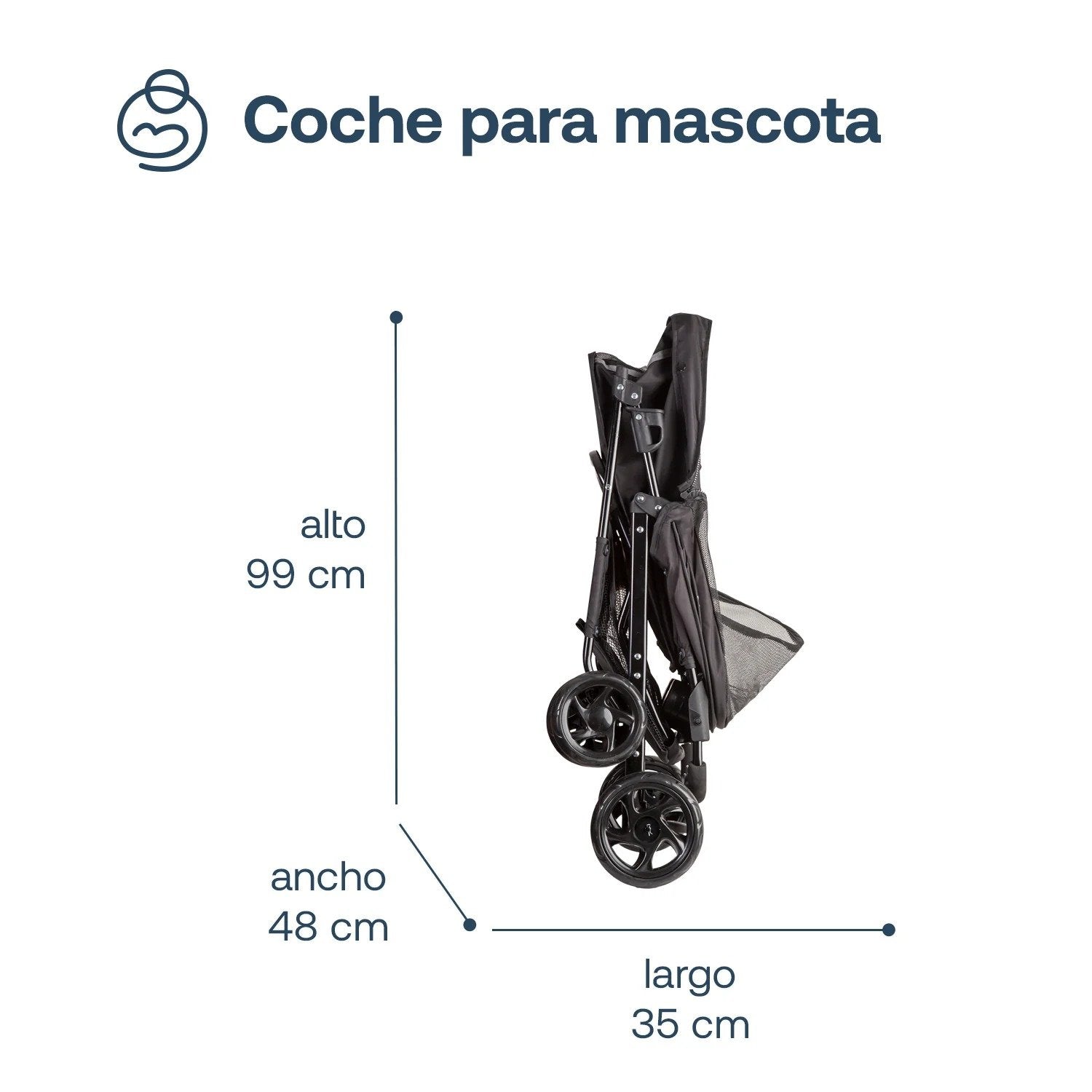 Coche Mascotas Plegable Pro Perro Gato Negro Beepet By Bebesit