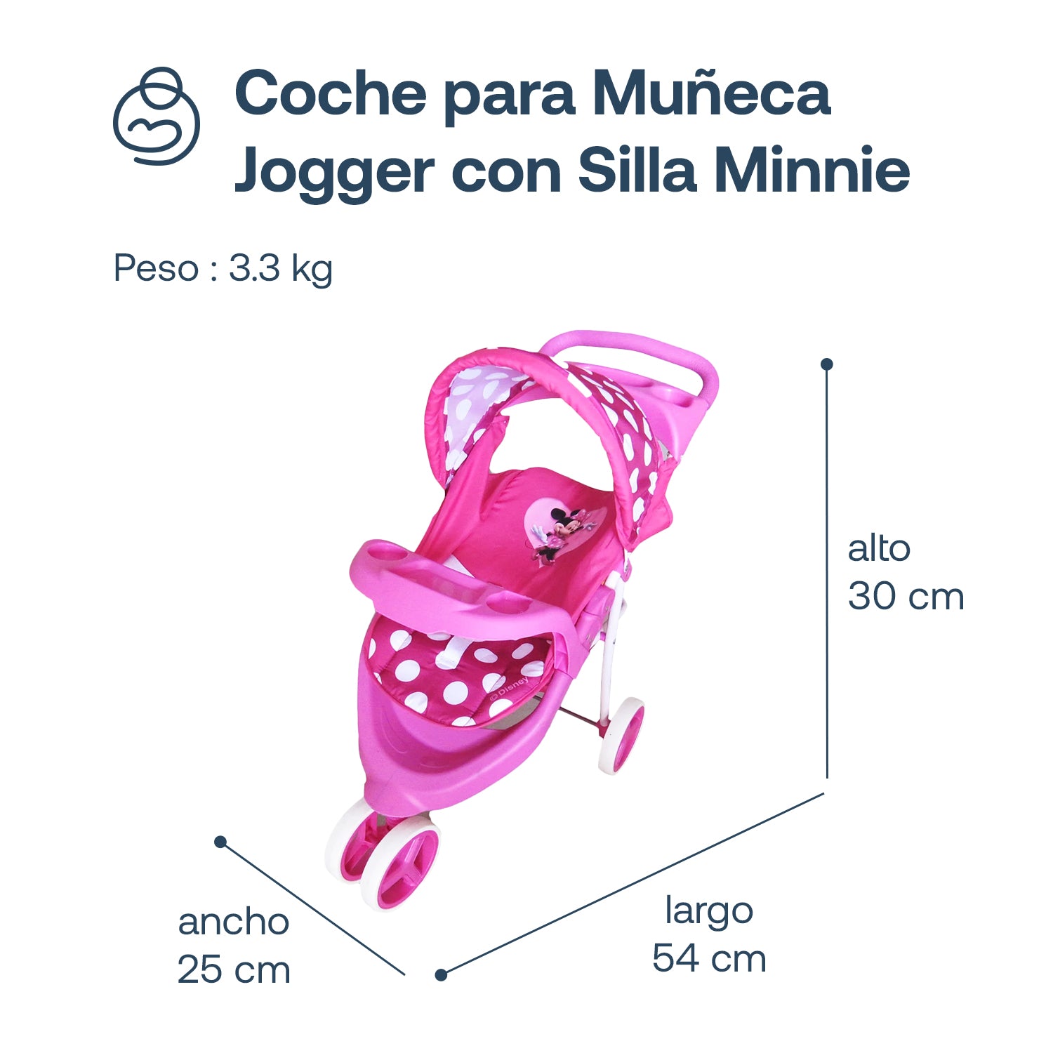 Juguete Muñeca Coche Travel Jogger Minnie