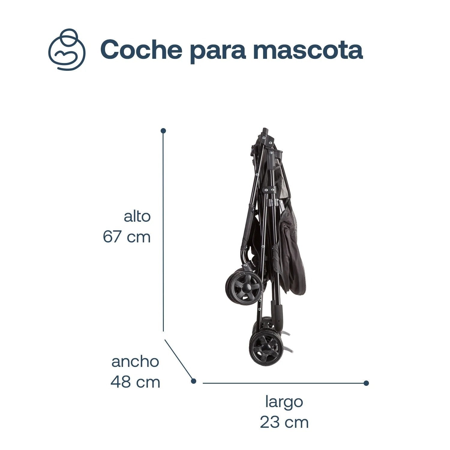 Coche Mascota Plegable Light Perro Gato Negro Beepet By Bebesit