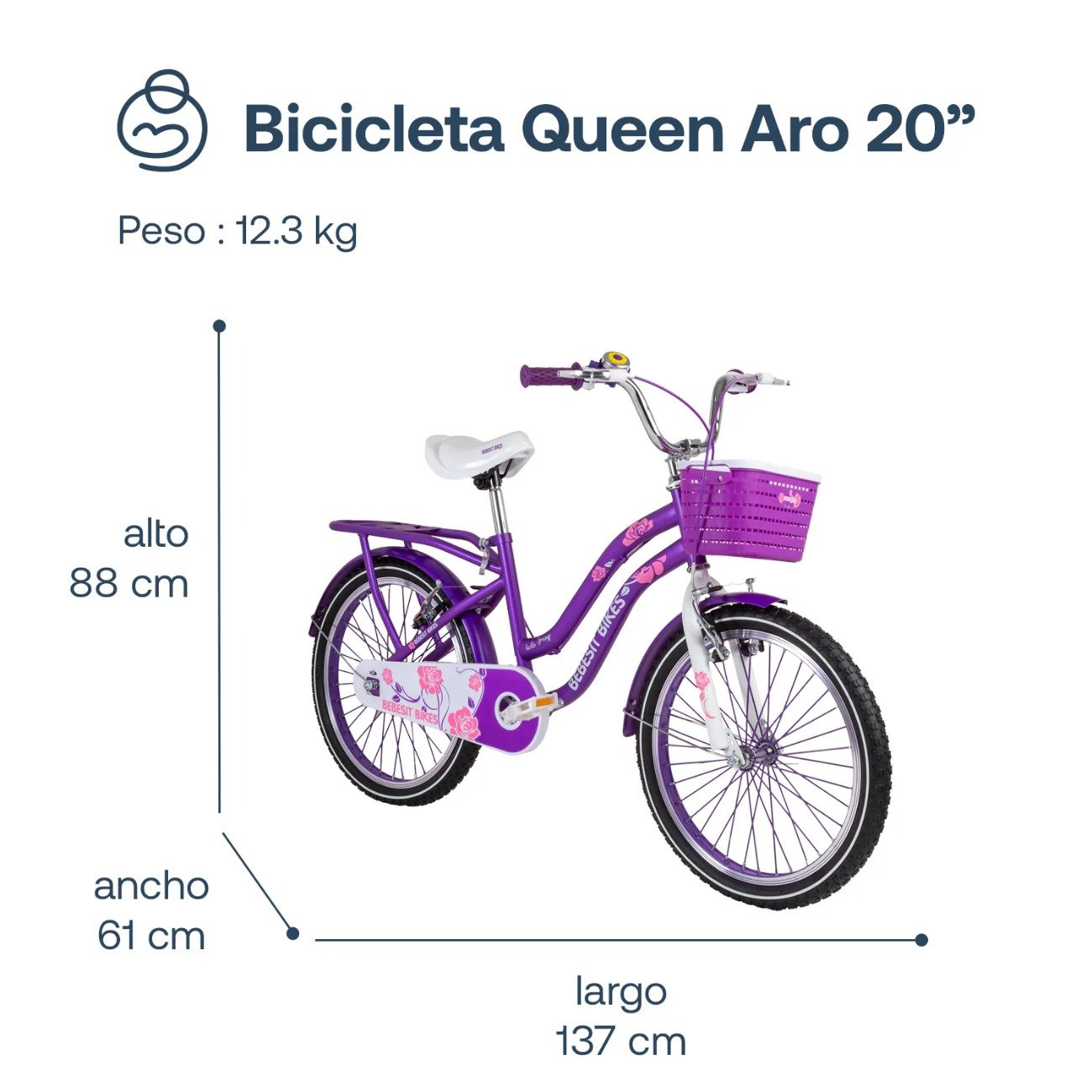 Bicicleta Queen Aro 20 Morada