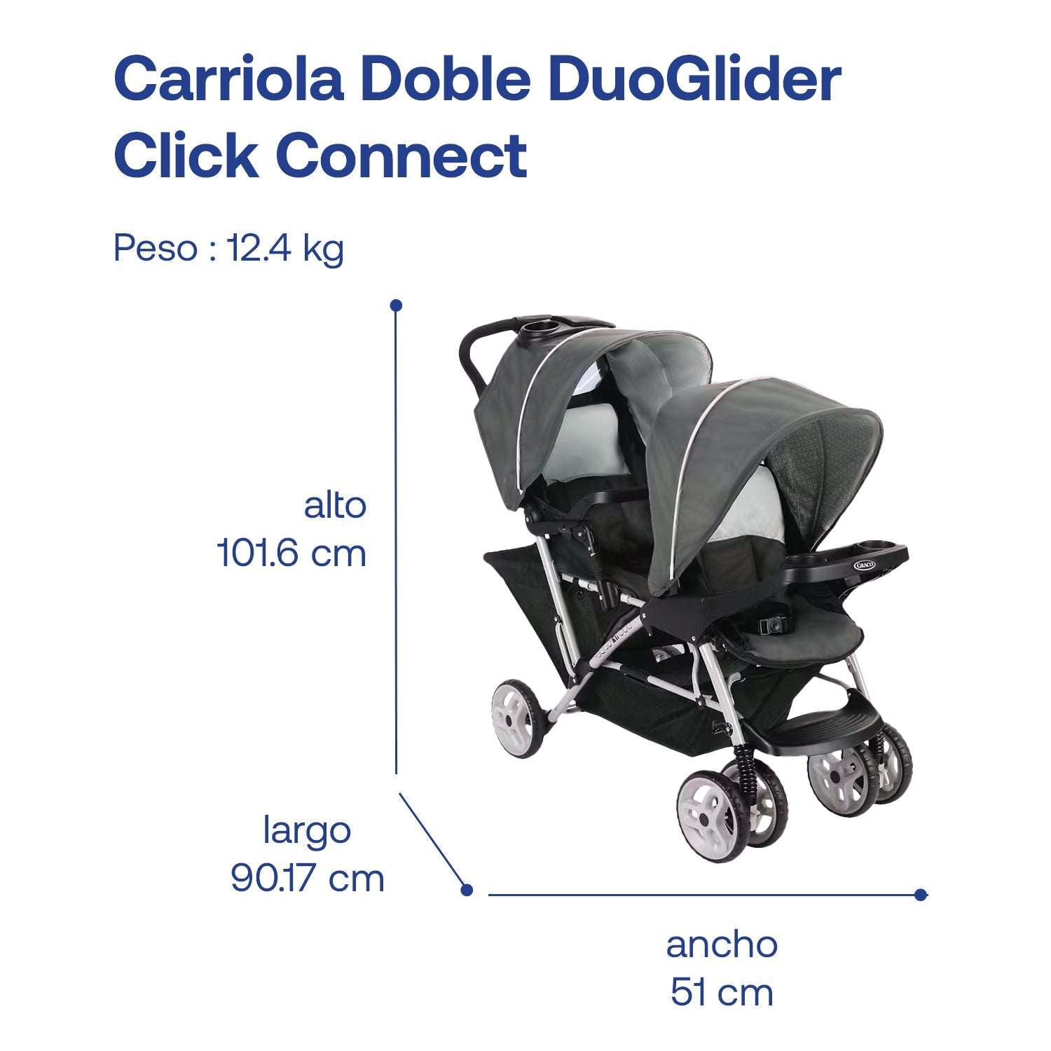 Coche Duoglider Click Connect Glacier Graco