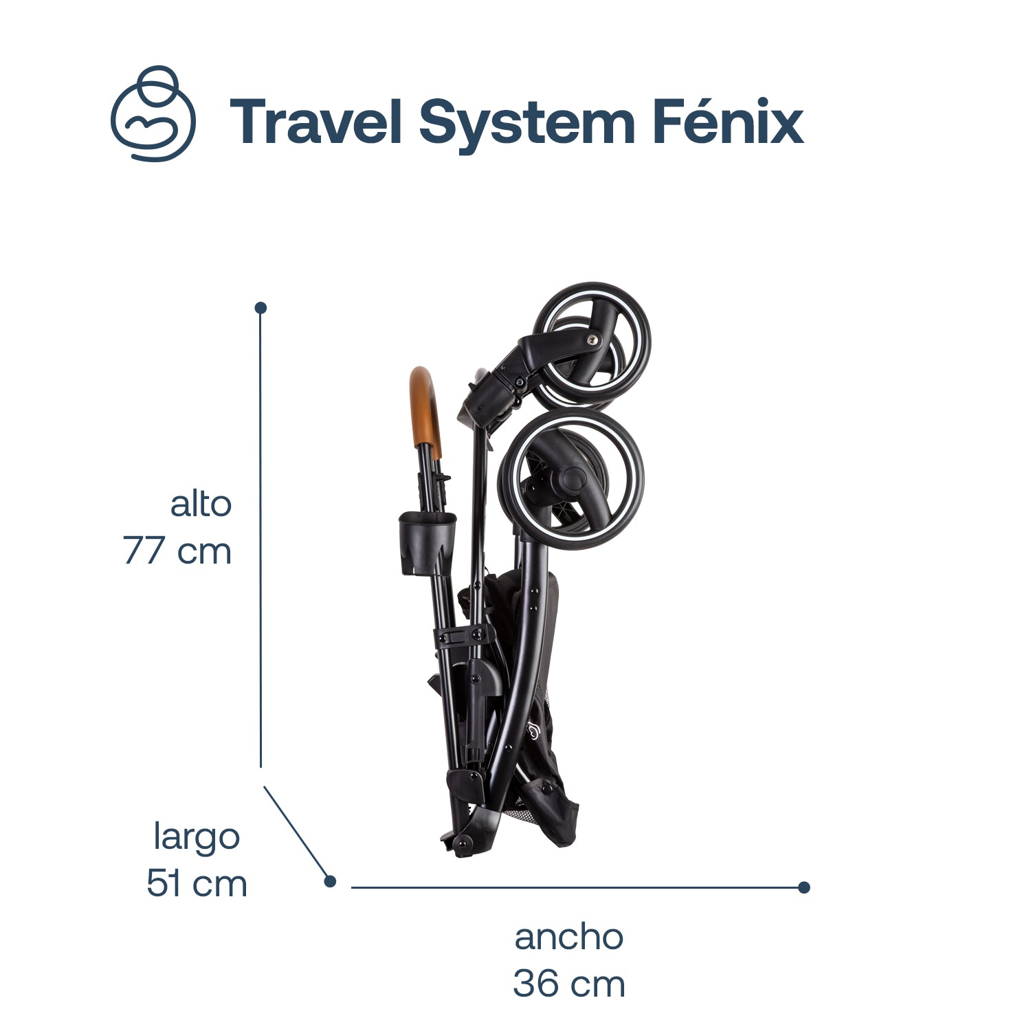 Coche Cuna Travel System Fénix Azul