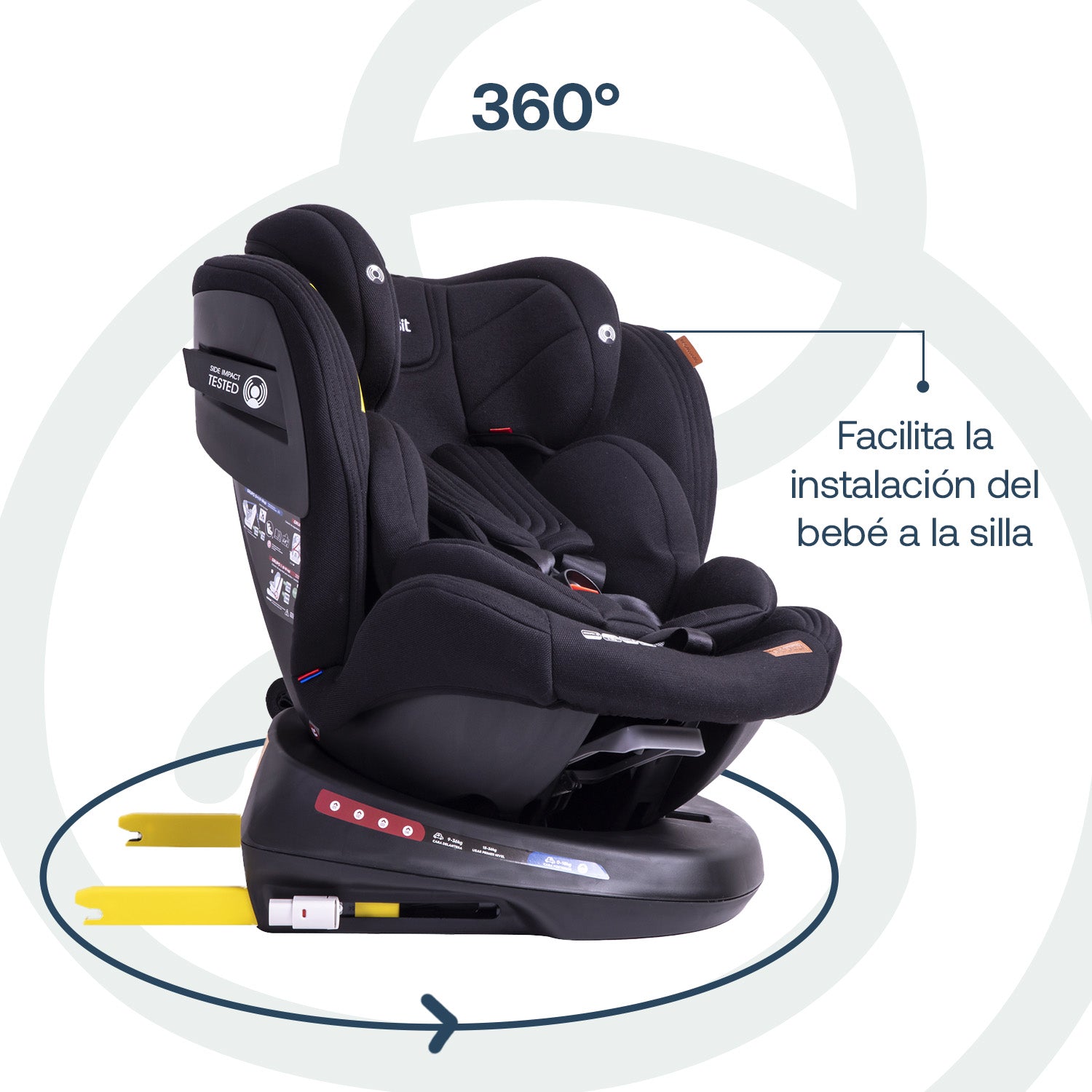 Silla De Auto Convertible Isofix Supra 360º Premium Negro