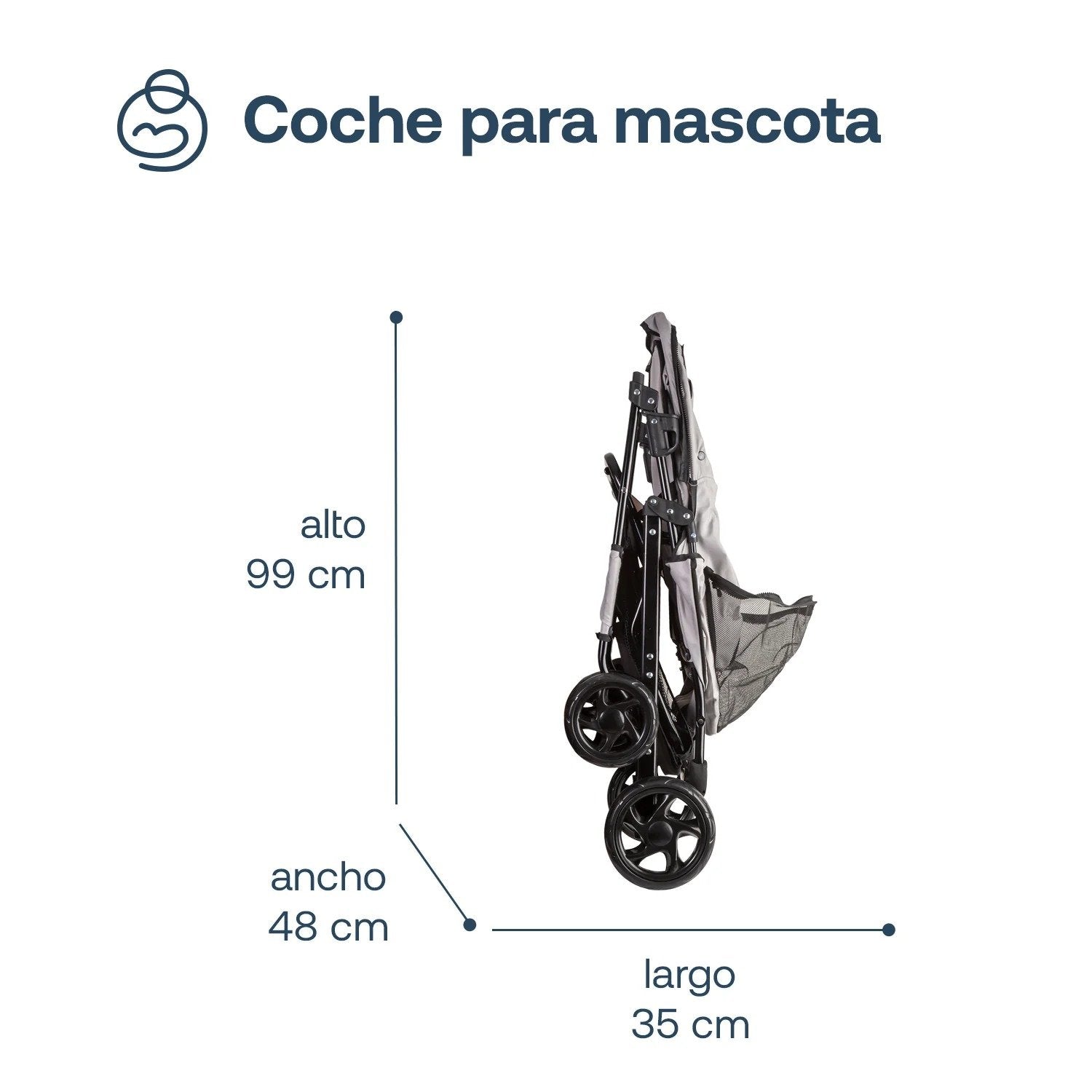 Coche Mascotas Plegable Pro Perro Gato Gris Beepet By Bebesit