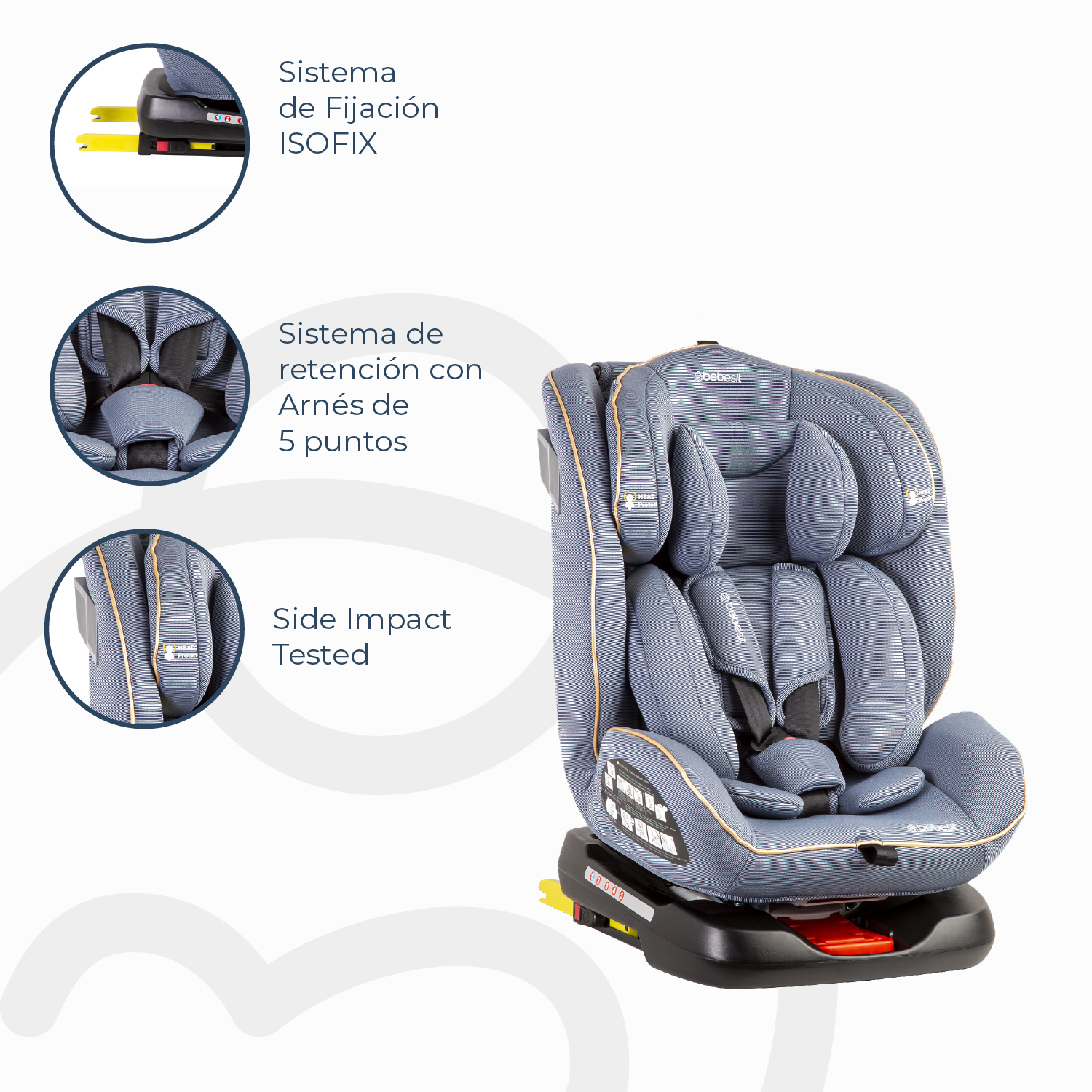 Silla de Auto Convertible Supra 360° Azul Claro