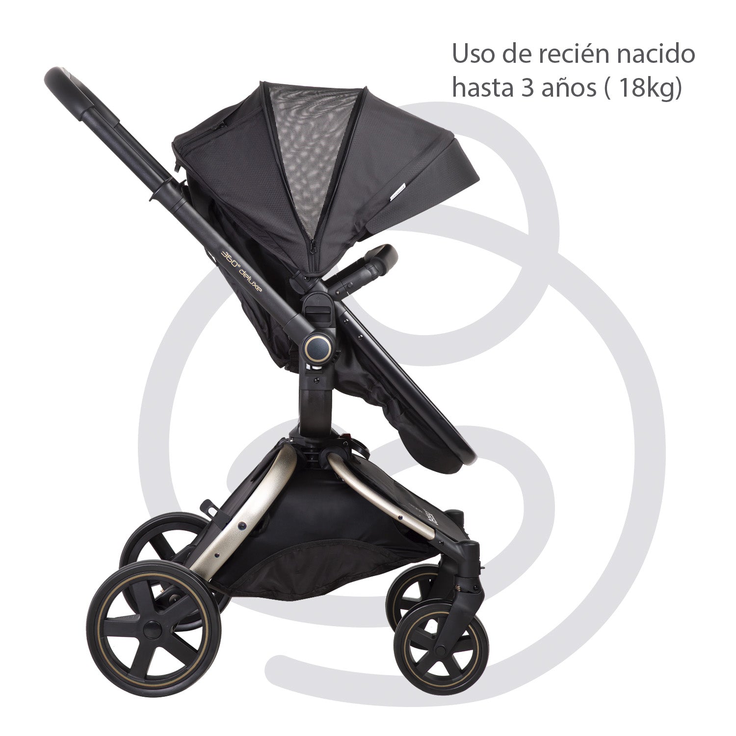 Coche Cuna Travel System Deluxe 360° SX Dorado