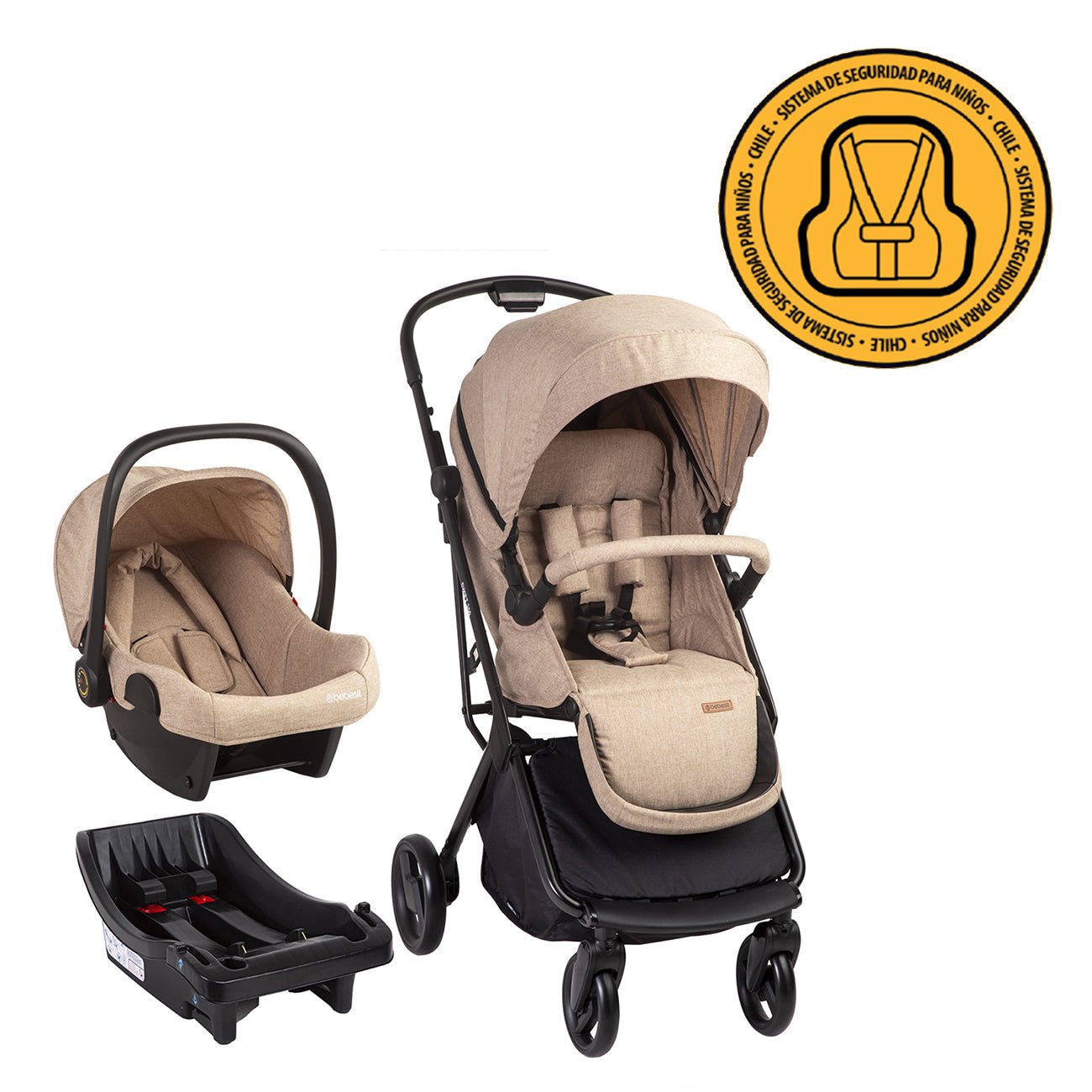 Coche Cuna Travel System Swift 360 Beige