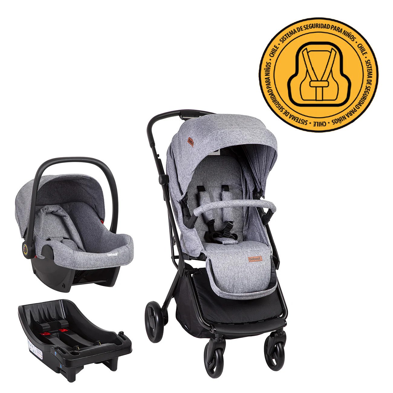 Coche Cuna Travel System Swift 360 Gris