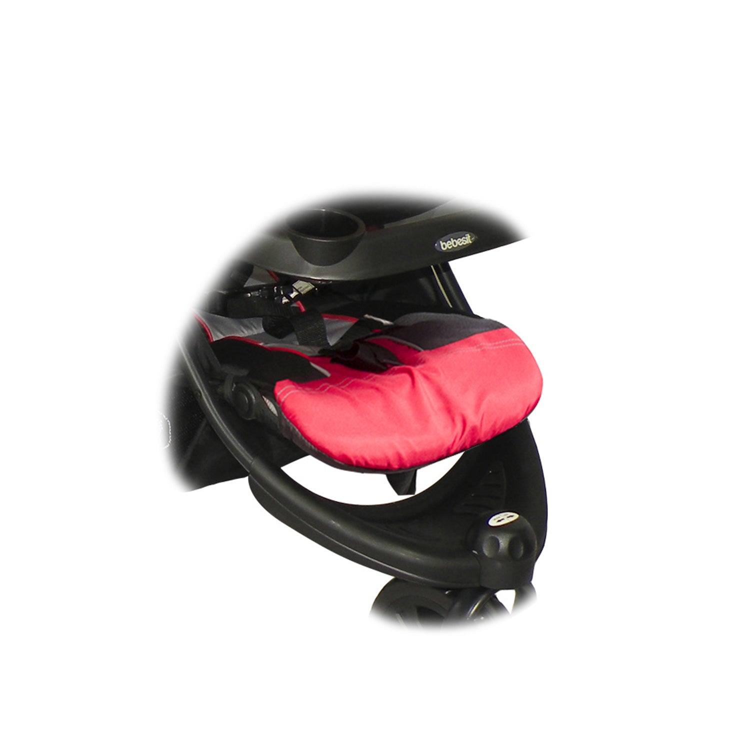 Coche Travel System Fox Negro Con Rojo